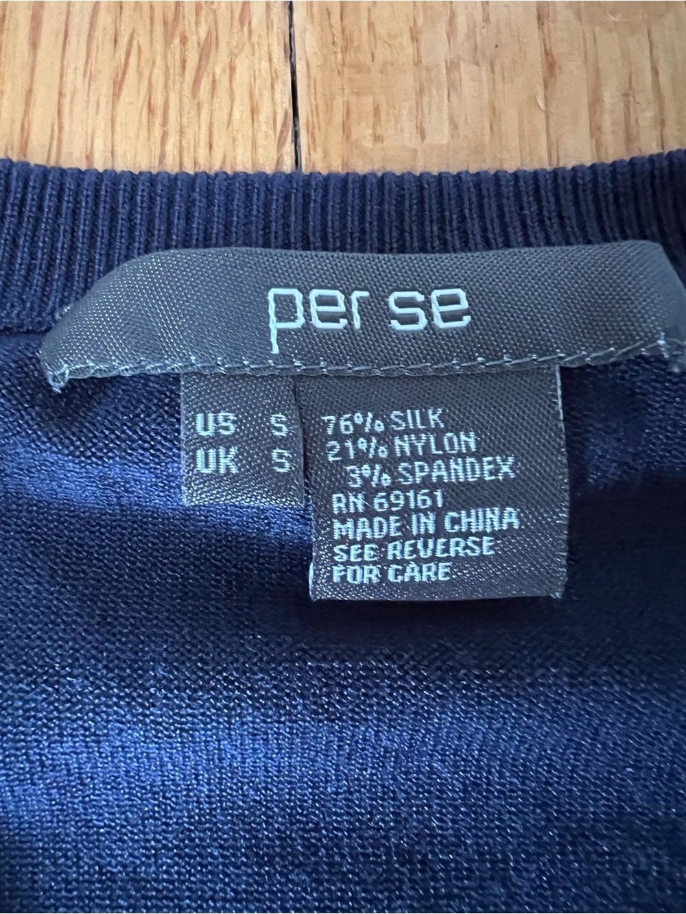 Per Se Navy Short-Sleeve Jewel-Embellished Knit Top S - Picture 8 of 14